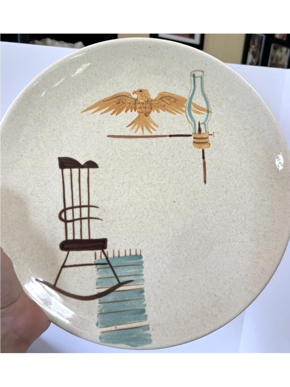 Red Wing stoneware plate RARE set of 4